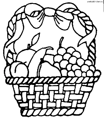 корзина с фруктами раскраска